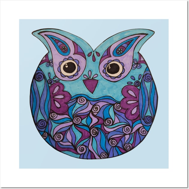 Cool owl Wall Art by Waterink Studio